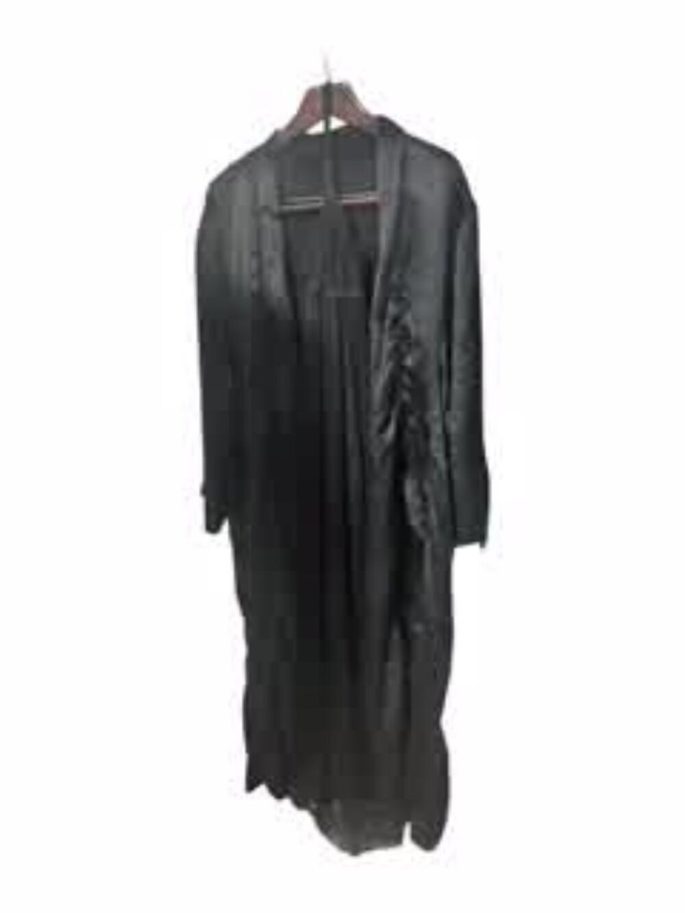 La Perla Black 100% Silk Long Robe Belted Made in Italy Size 5 XL